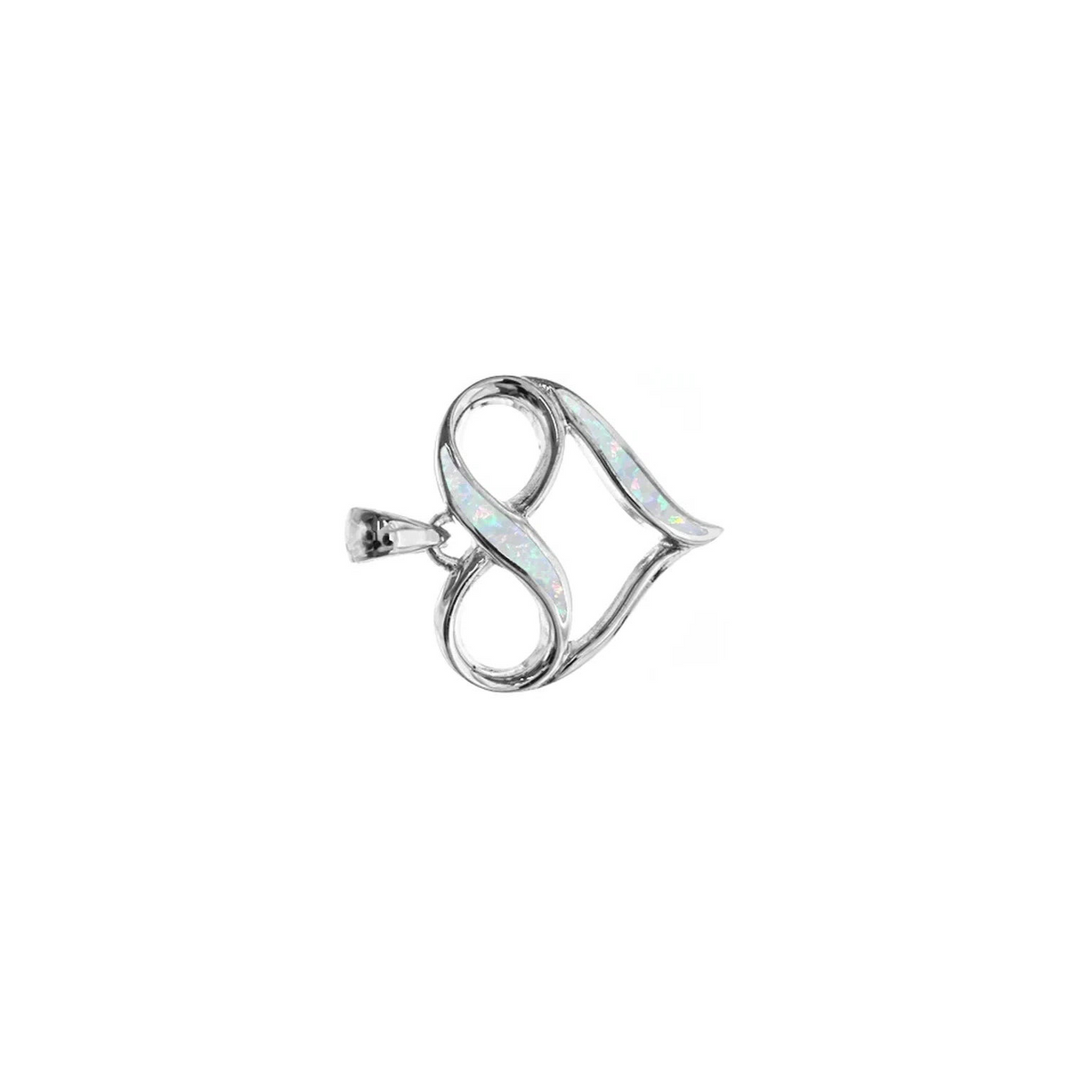 Infinity Heart Opal Pendant Sterling Silver 925 Hallmarked All Chain Lengths