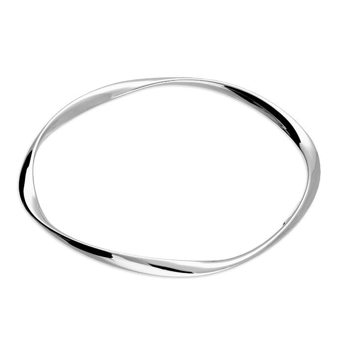 Crossover Bangle On Sterling Silver British Made 925 Hallmarked Brand New