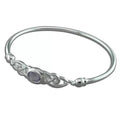 Celtic Oval Amethyst Bangle Sterling Silver 925 Hallmark British Made Brand New