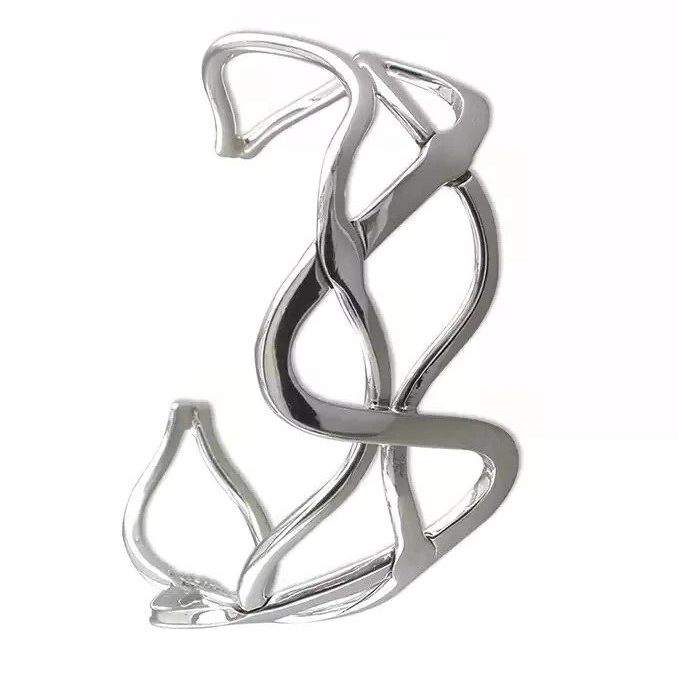 Abstract Weave Bangle Sterling Silver 925 Hallmarked British Made Brand New