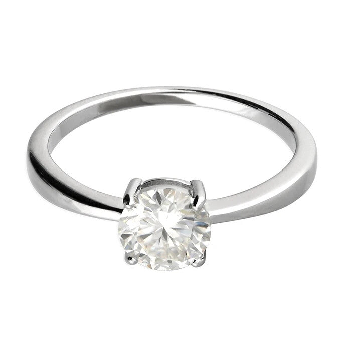 1ct Solitaire Ring Sterling Silver 925 Hallmarked British Made Size L - Q