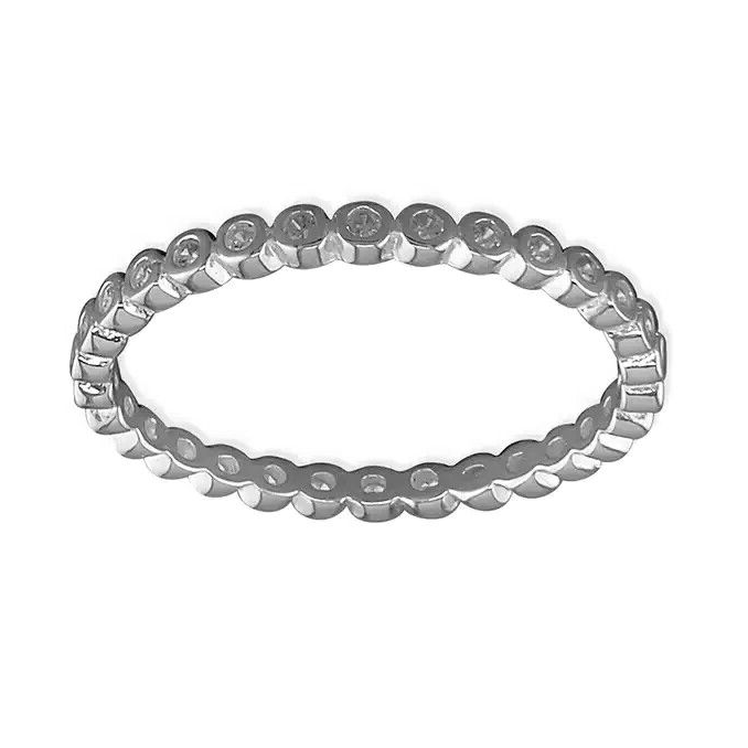 Flush Full Eternity Ring Sterling Silver 925 Hallmarked British Made Size L - R