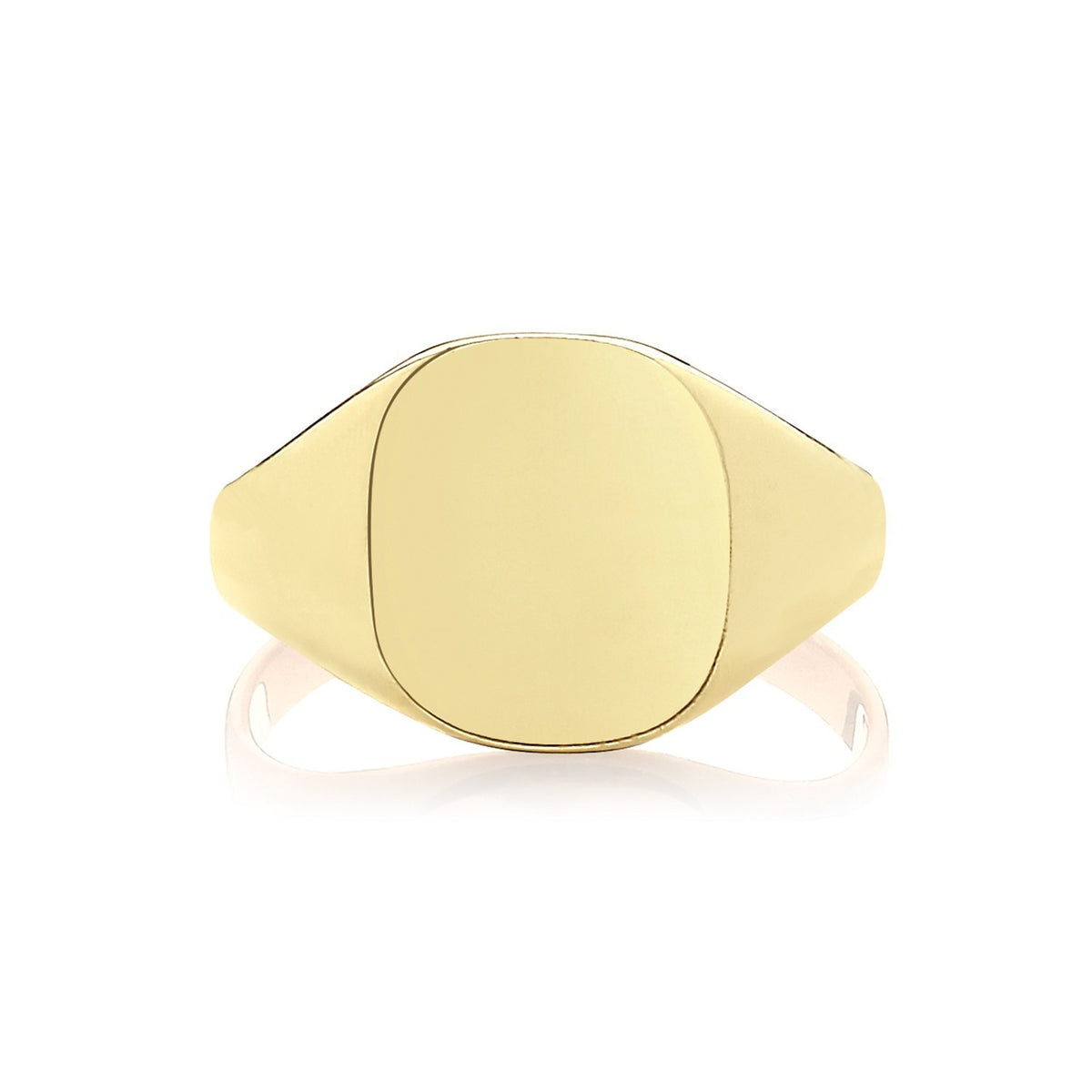 Cushion Mens 9ct Yellow Gold Signet Ring 375 Hallmarked British Made Size L - X