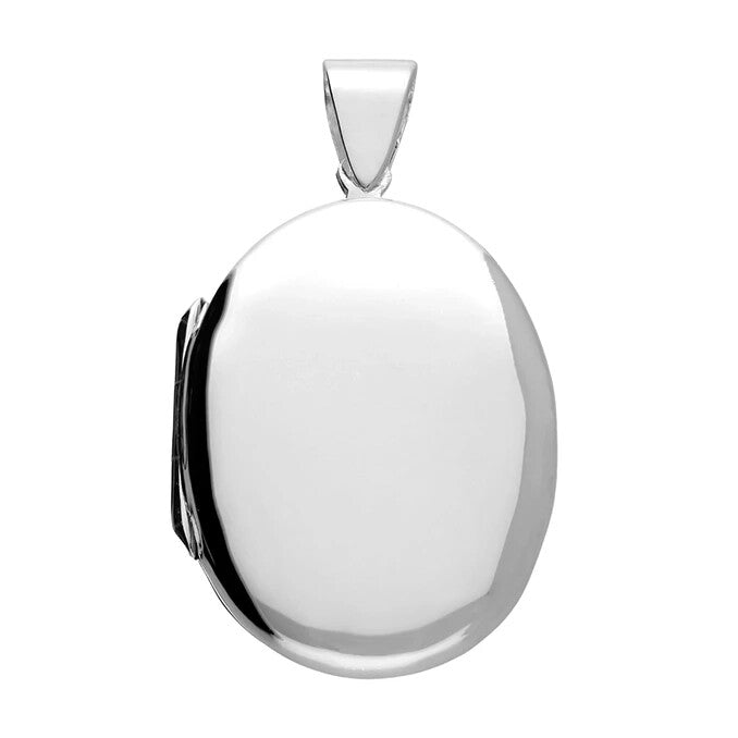 Oval Locket Crafted In Sterling Silver Hallmarked British Made All Chain Lengths