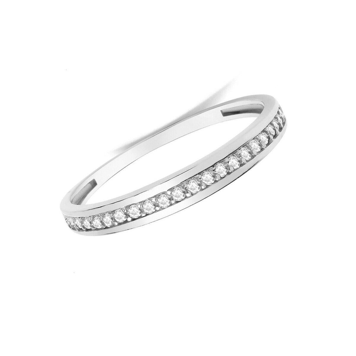 Eternity Ring 9ct White Gold Band Hallmarked Sizes J - T