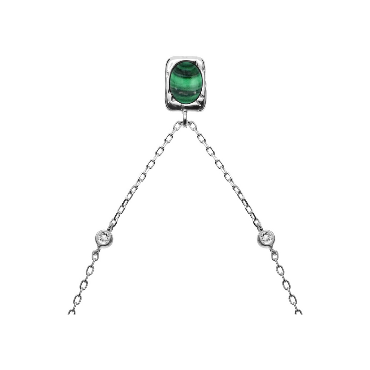Vintage Malachite Necklace Solid Sterling Silver 925 Hallmarked British Made