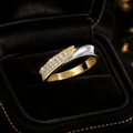 Wavy Band Ring 9ct 2 Tone Gold 375 Hallmarked Sizes J - S British Made