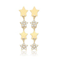 12 Stone Star Drop Earrings 9ct Yellow Gold 375 Hallmarked Brand New Boxed