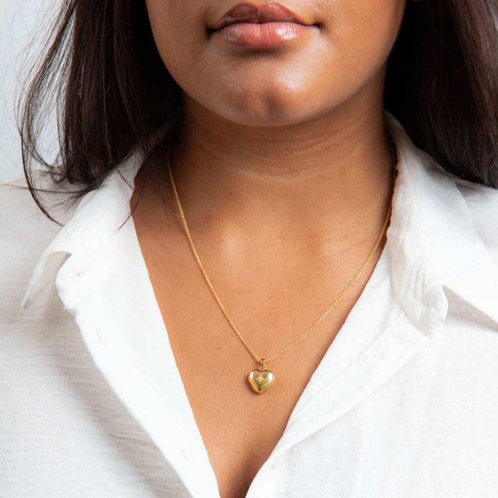 Starburst Locket 9ct Gold Plated Hallmarked All Chain Lengths British Made