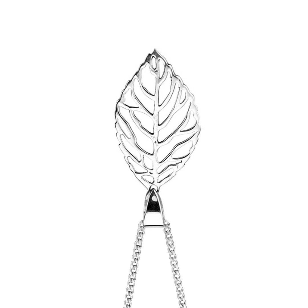 Cut Out Leaf Drop Pendant Sterling Silver 925 Hallmarked All Chain Lengths