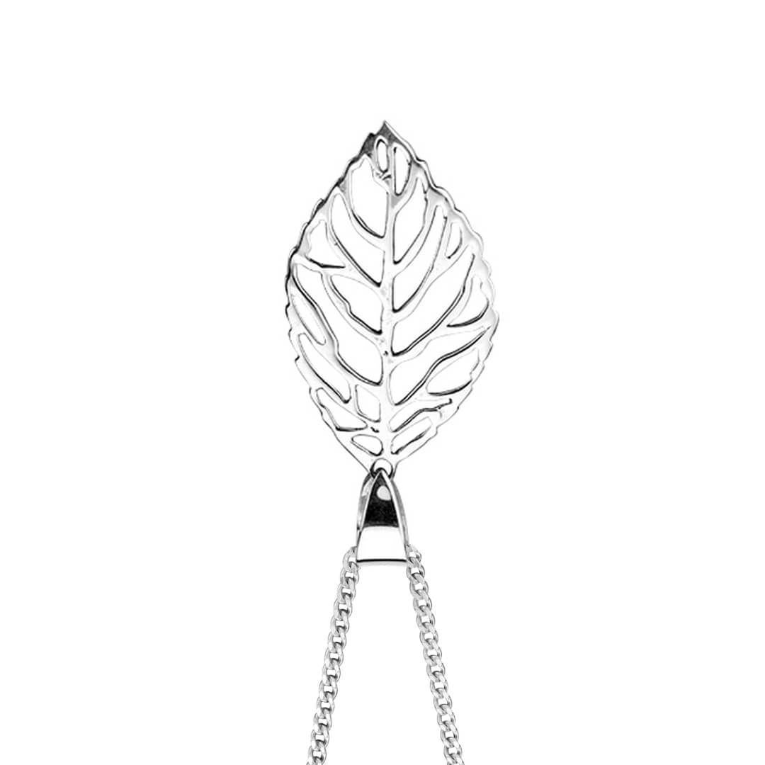 Cut Out Leaf Drop Pendant Sterling Silver 925 Hallmarked All Chain Lengths