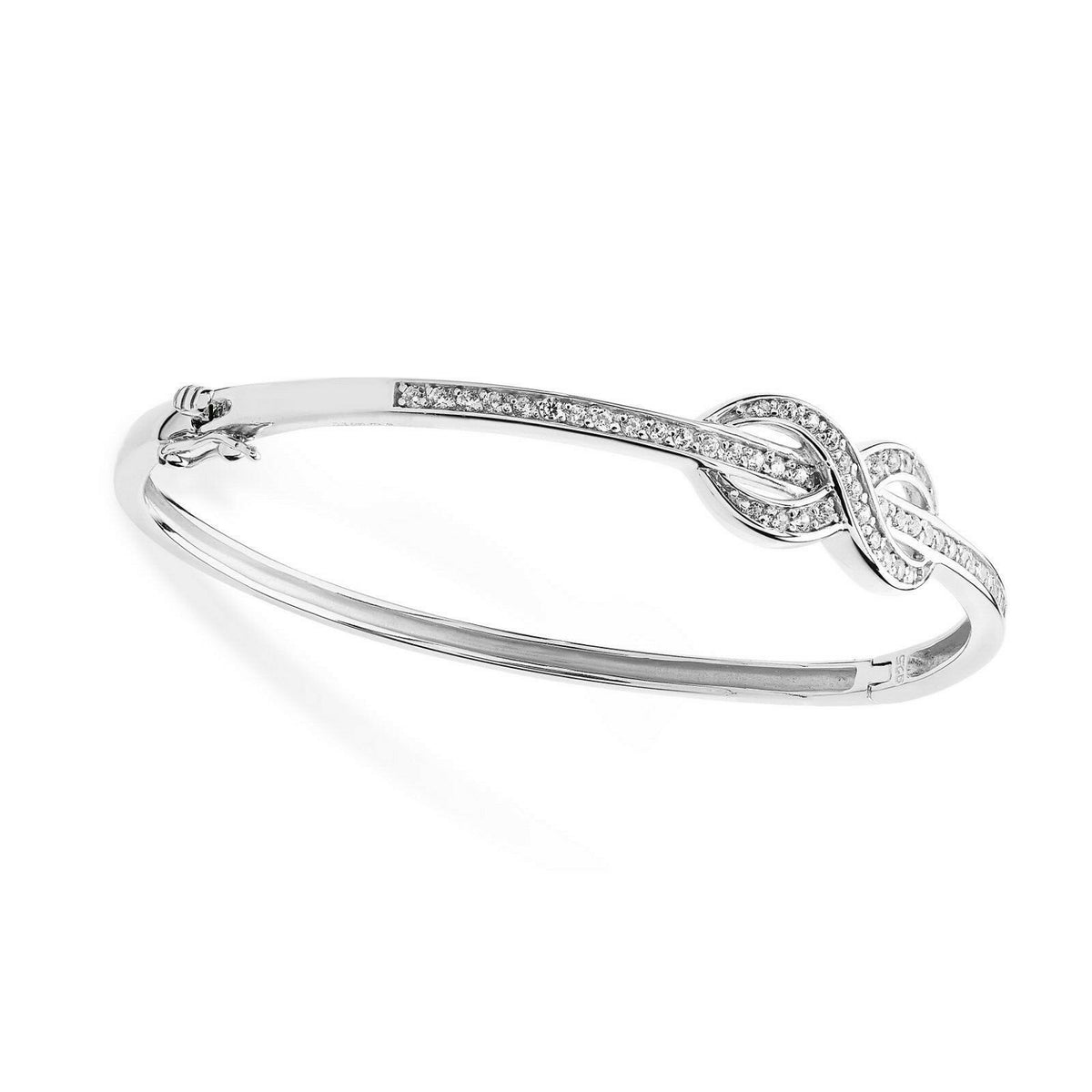Sterling Silver Infinity Bangle Gemstone British Made Hallmarked Brand New 
