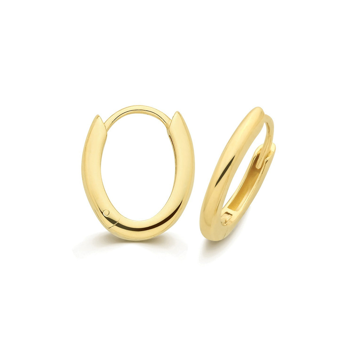 10mm 9ct Yellow Gold Hoop Earrings British Made 375 Hallmarked Brand New Boxed