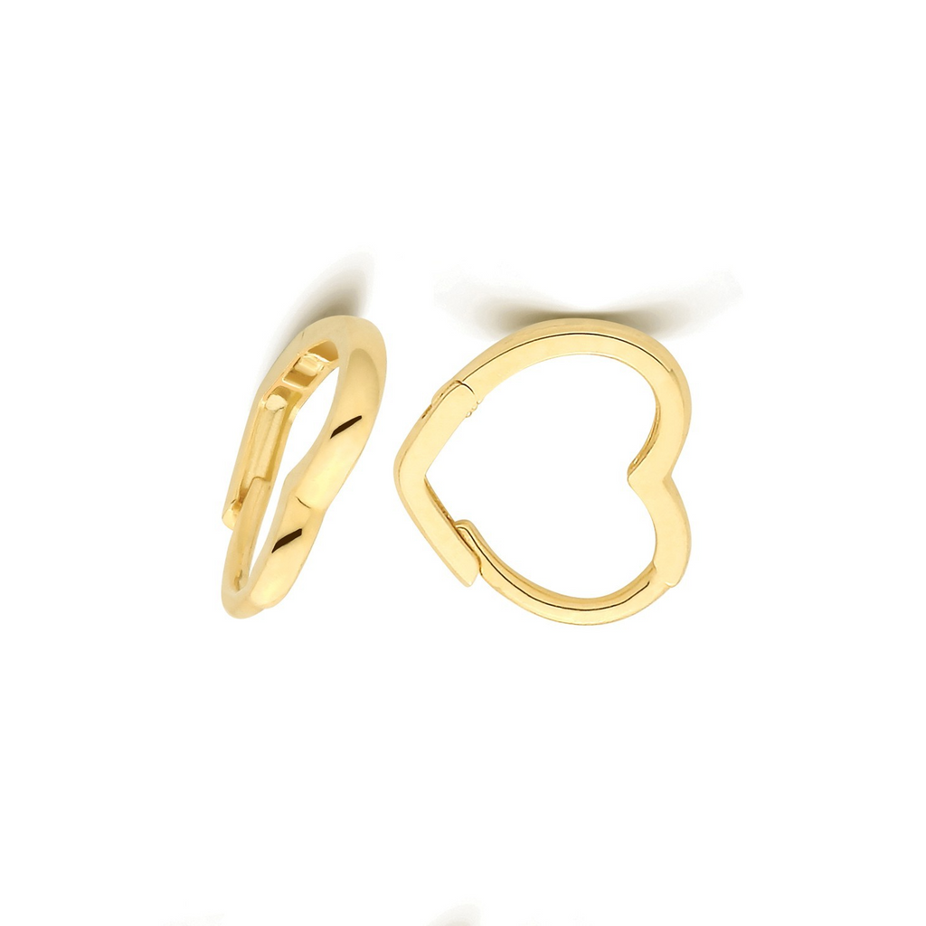 10mm Hinged Heart Earrings 9ct Yellow Gold 375 Hallmarked Brand New