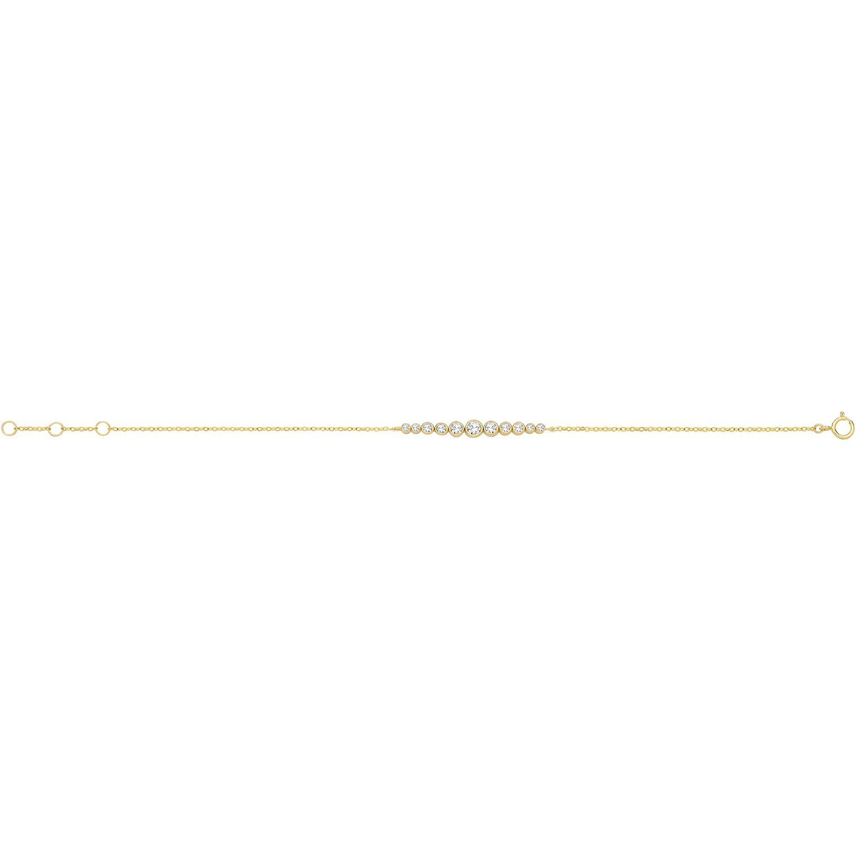Ladies Graduated Bezel Bracelet 9ct Yellow Gold 375 Hallmarked British Made