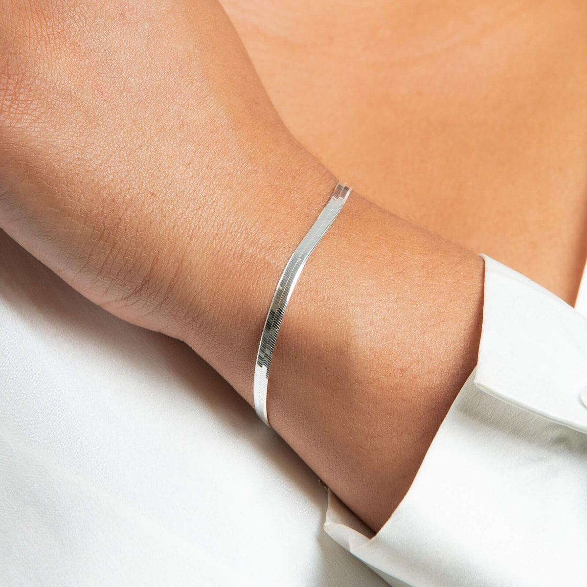 Flat Herringbone Chain Bracelet Sterling Silver 925 Hallmarked Brand New Boxed