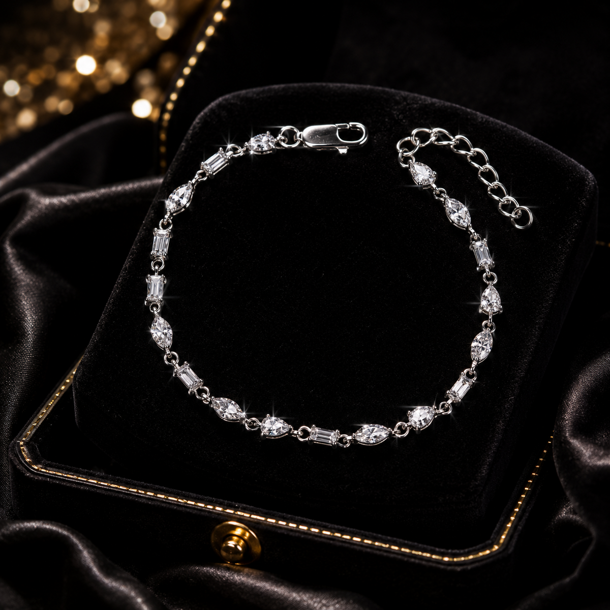 Mixed Stone Tennis Bracelet Sterling Silver 925 Hallmarked Brand New Boxed