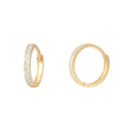 8 Stone Huggie Hoop Earrings 9ct Yellow Gold 375 Hallmarked British Made