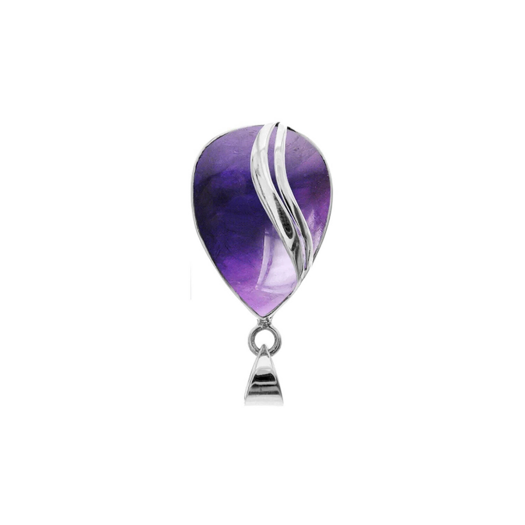 Large Amethyst Teardrop Pendant Sterling Silver 925 Hallmarked All Chain Lengths