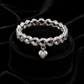 Heart Charm Band Ring Sterling Silver 925 Hallmarked British Made Size M - S