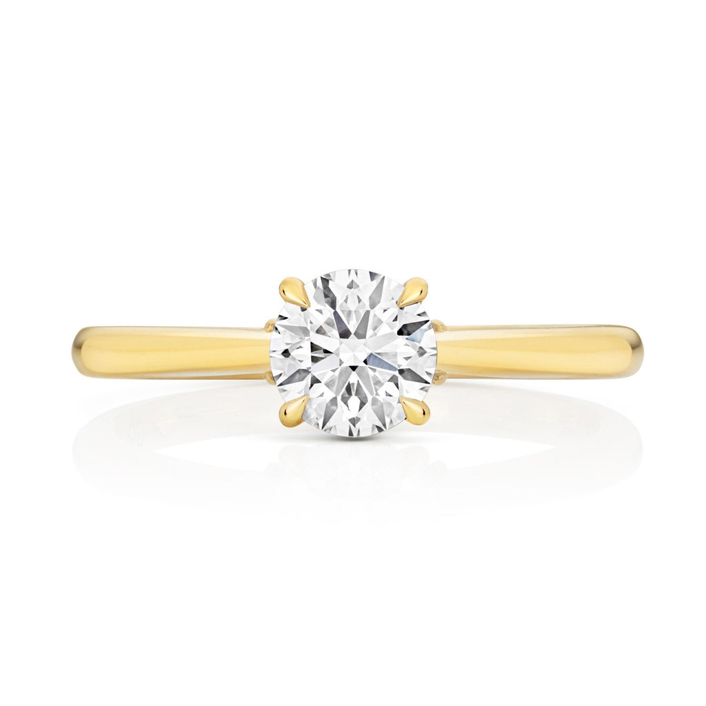 11 Lab-Grown Diamond Engagement Ring 18ct Yellow Gold Hallmarked Sizes J - Q
