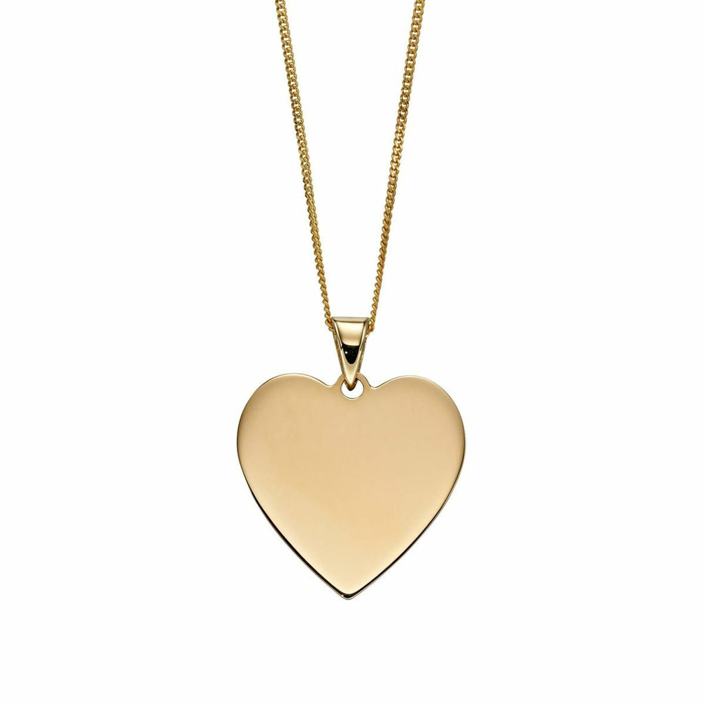Engravable Heart Pendant Yellow Gold 375 Hallmarked British Made Brand New