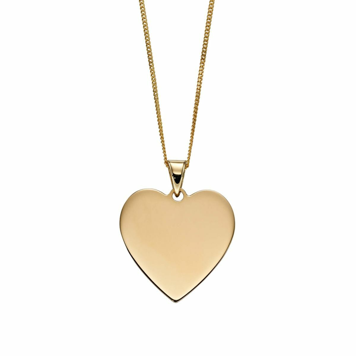 Engravable Heart Pendant Yellow Gold 375 Hallmarked British Made Brand New