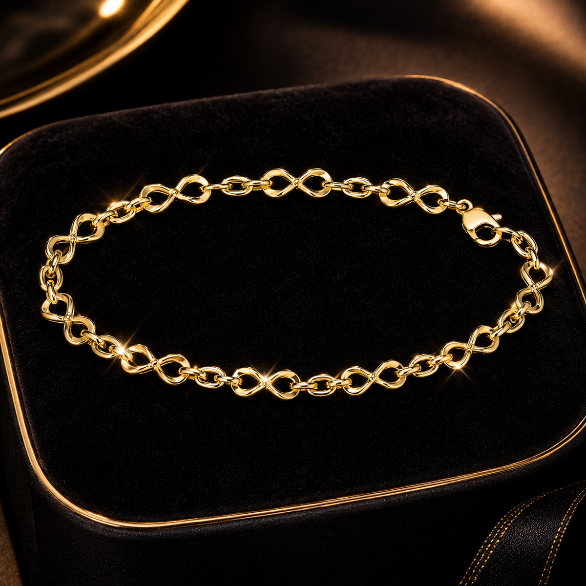 Infinity Style Bracelet 9ct Yellow Gold 375 Hallmarked British Made Brand New