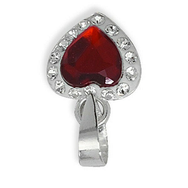 Sterling Silver Ruby Heart Pendant Hallmarked British Made All Chain Lengths