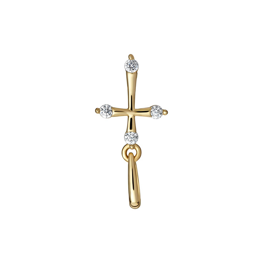 4 Stone Cross 9ct Yellow Gold Pendant 375 Hallmarked All Chain Lengths