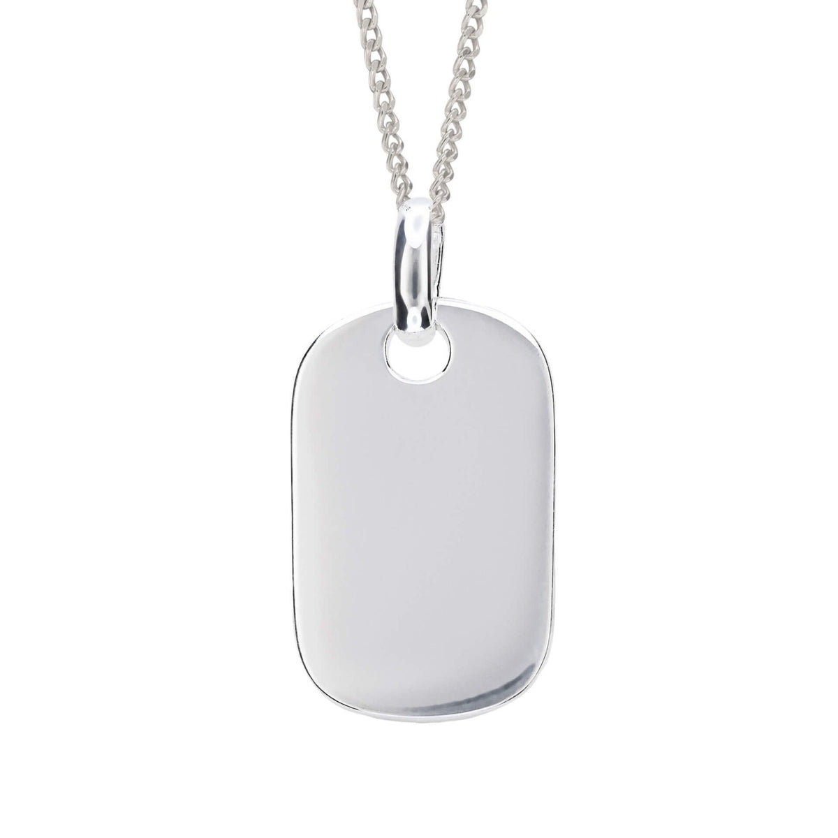 Sterling Silver Tag Pendant 925 Hallmarked British Made All Chain Lengths