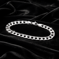 Gents Solid Sterling Silver Square Curb Chain Bracelet 925 Hallmarked