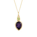 Amethyst/Peridot Pendant 925 Sterling Silver Hallmarked 18" Chain British Made