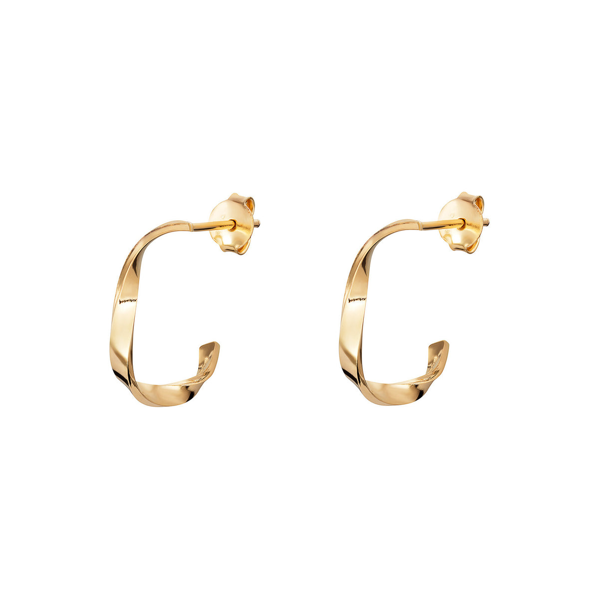 Twist Hoop Earrings 9ct yellow Gold Plated Hallmarked British Made Brand New