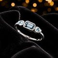 Sky Blue Topaz Ring 925 Hallmarked British Made Size K- S British Made