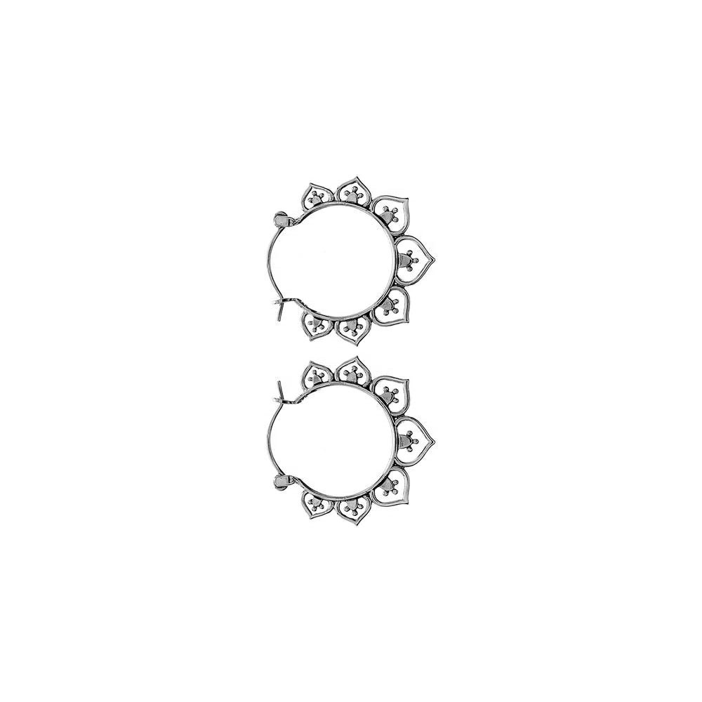 Floral Hoop Earrings Sterling Silver 925 Hallmarked British Made Brand New Boxed