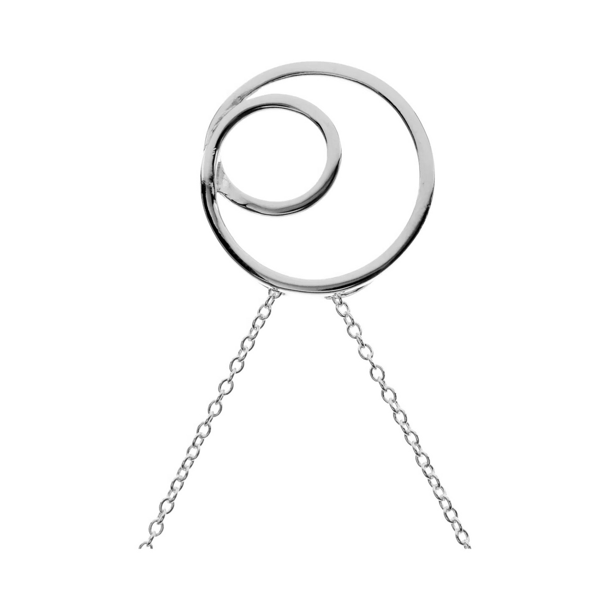 Double Natural Loop Necklace Solid Sterling Silver 925 Hallmarked British Made