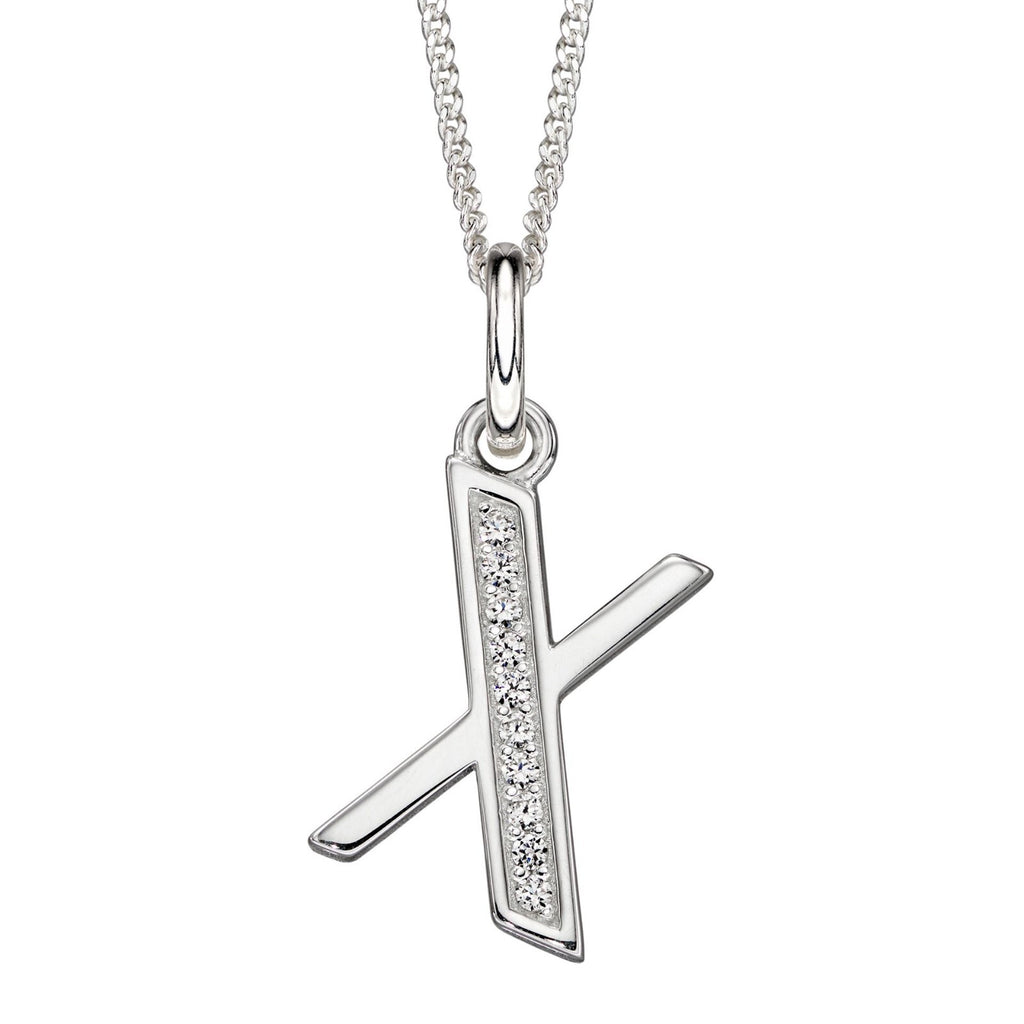 A - Z Necklace Channel Set Sterling Silver British Made 925 Hallmarked Brand New