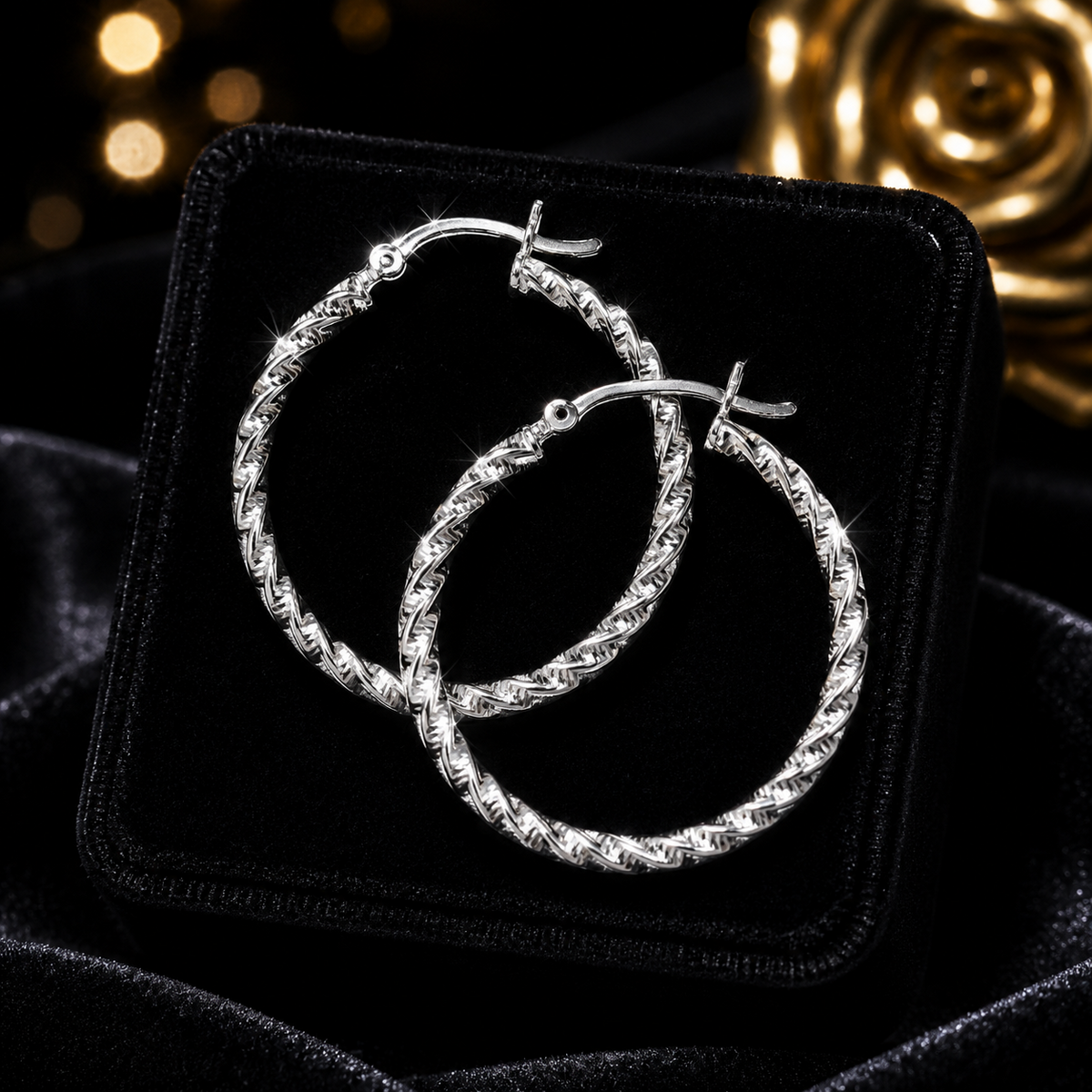 Sterling Silver Hoop Earrings 30mm 925 Hallmarked Creole Twist British Made