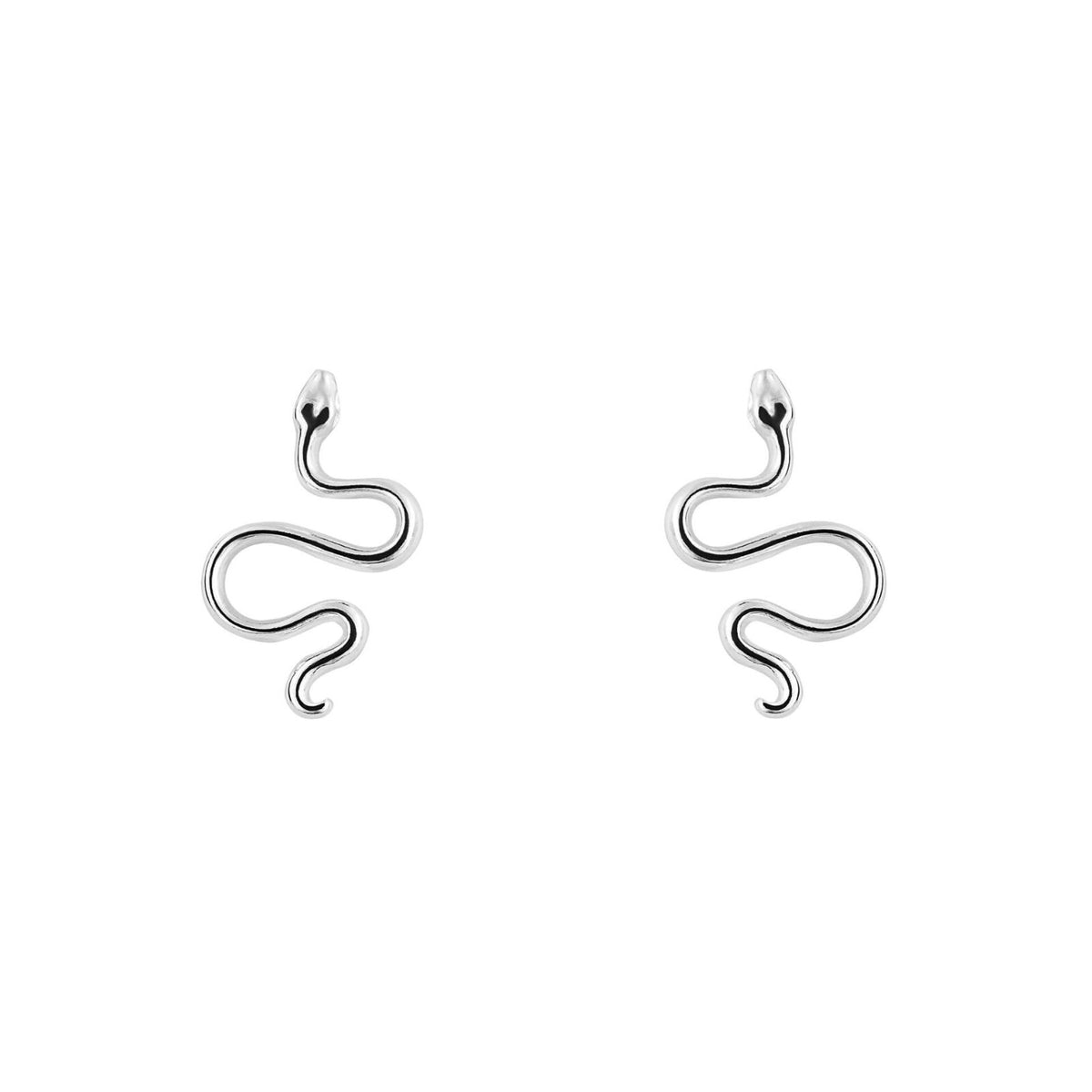 Snake Stud Earrings Sterling Silver 925 Hallmarked British Made Brand New Boxed