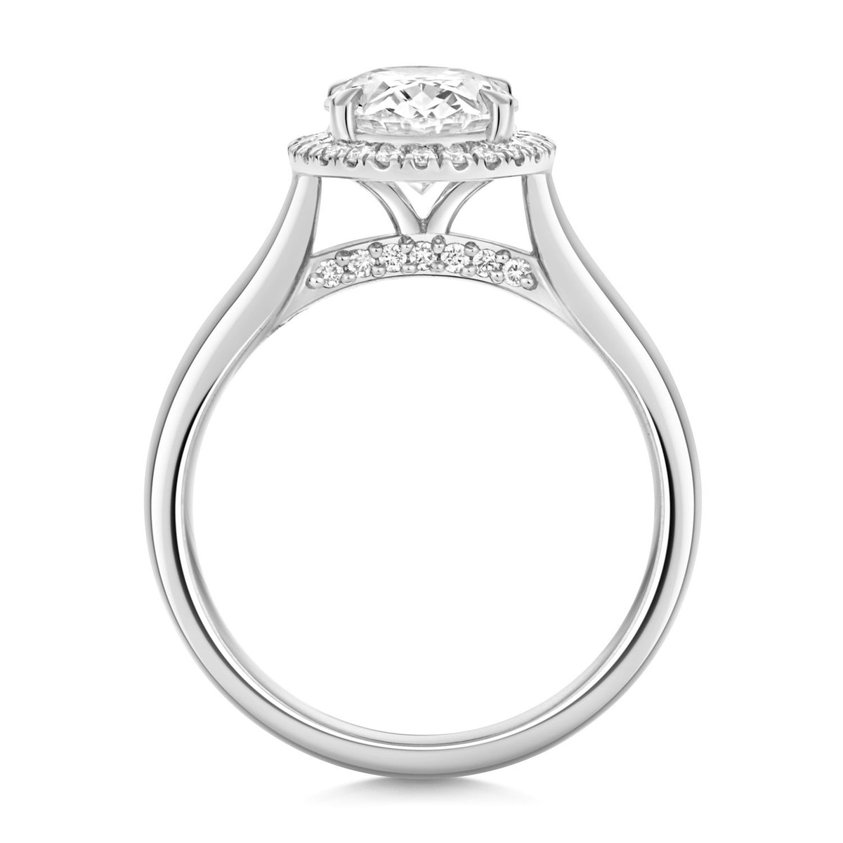 Oval Lab-Grown Diamond Engagement Ring 18ct White Gold Hallmarked Sizes J - Q