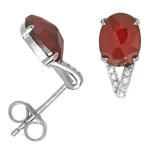 Natural Oval Ruby Drop Earrings Sterling Silver 925 Hallmarked Brand New