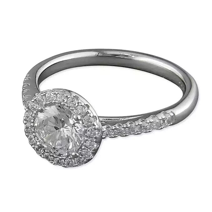 Flat Halo Statement Ring Sterling Silver 925 Hallmarked British Made Size L - R
