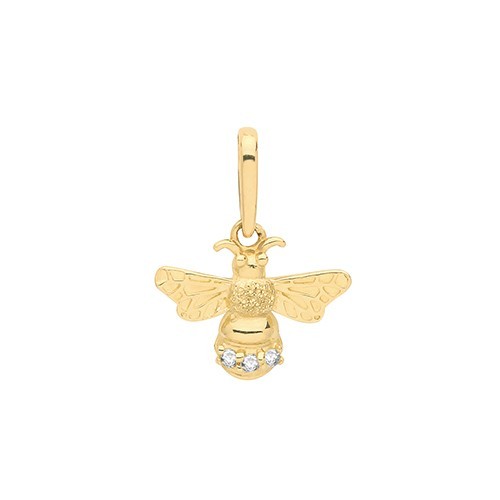 Bumble Bee 9ct Yellow Gold Pendant 375 Hallmark British Made All Chain Lengths