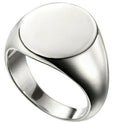 Gents Silver Signet Ring Oval Sterling Silver Hallmarked Sizes Q - Z