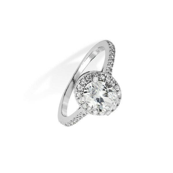 Sterling Silver Ring Engagement Oval Gemstone 925 Hallmarked Size J - R