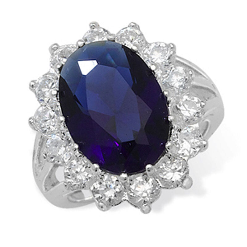 Sterling Silver Cluster Sapphire Ring 925 Hallmarked British Made Sizes J - R