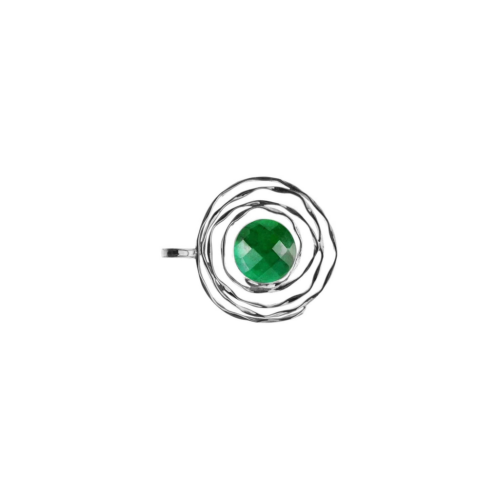 Spiderweb Emerald Pendant Sterling Silver 925 Hallmarked All Chain Lengths