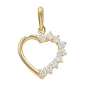 Yellow Gold Solitaire Heart Pendant Hallmarked British Made All Chain Lengths