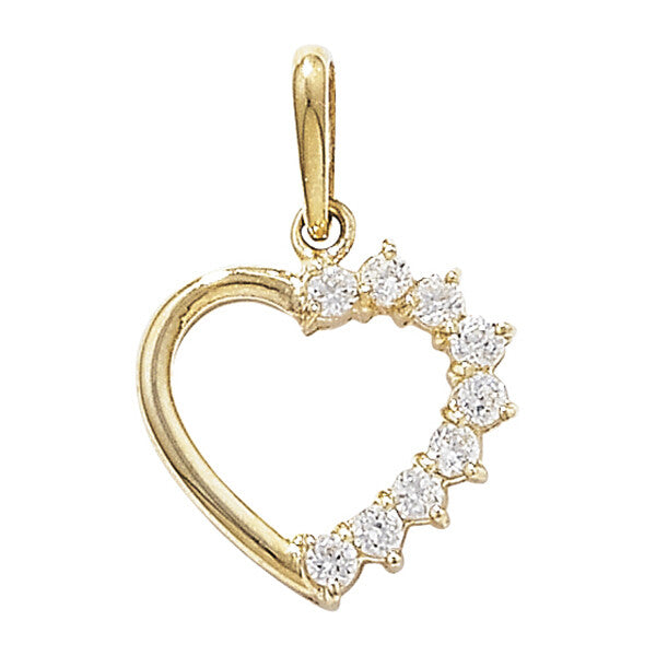 Yellow Gold Solitaire Heart Pendant Hallmarked British Made All Chain Lengths